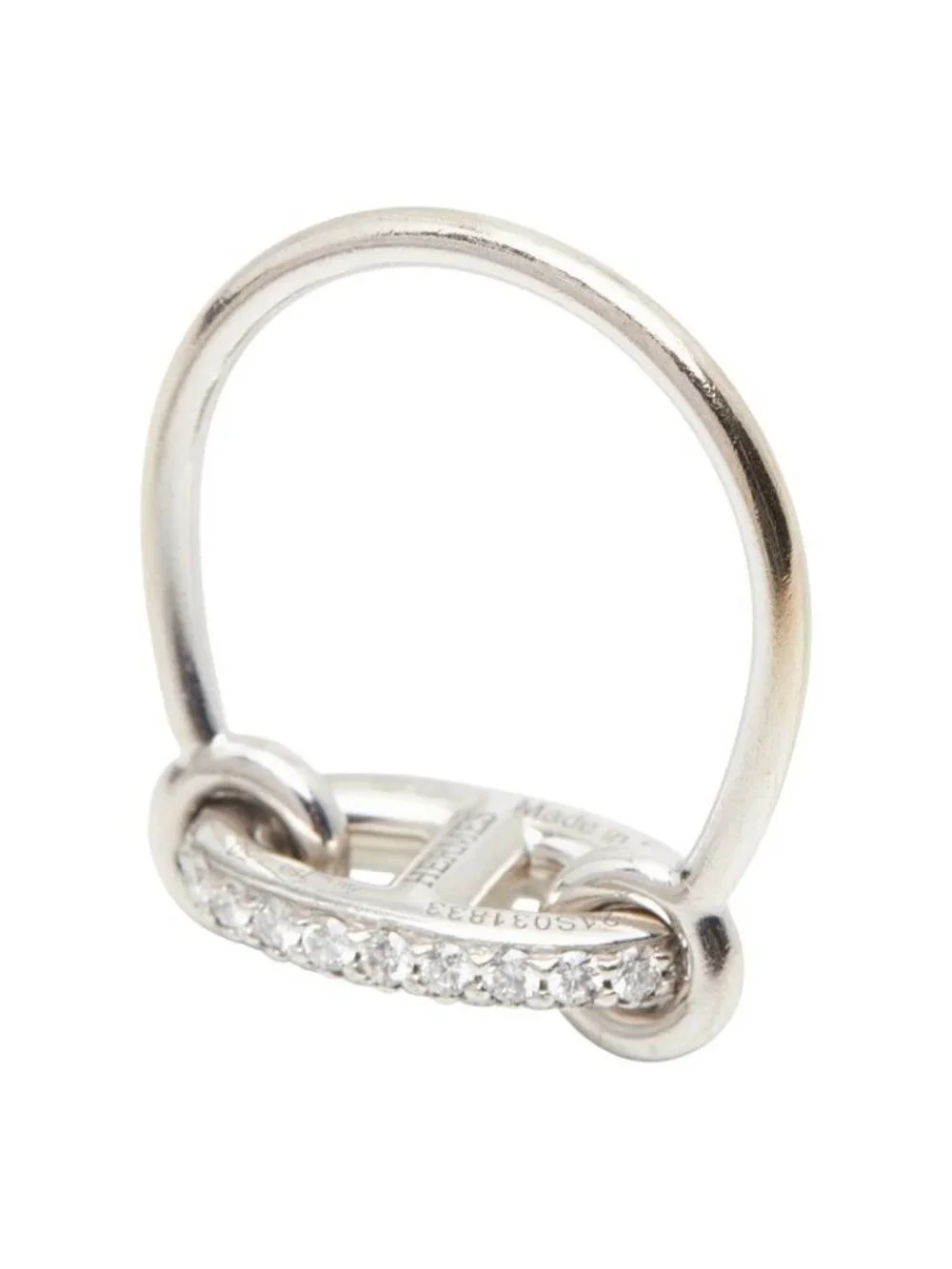 Hermes Farandole Ring 50 18k White Gold Diamond 18k